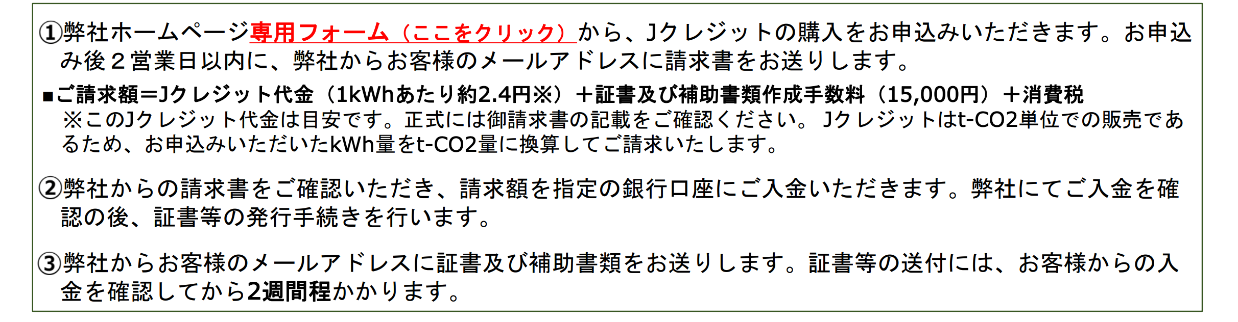Jクレジット購入手続き